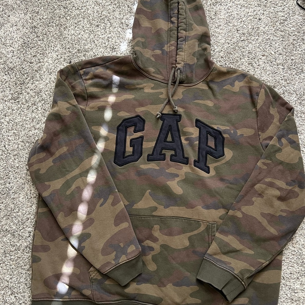 GAP Green and Brown Camouflage Hoodie